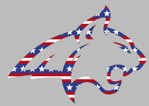 Montana State Bobcats Team Logo Stars & Stripes USA American Flag Vinyl Decal PICK SIZE