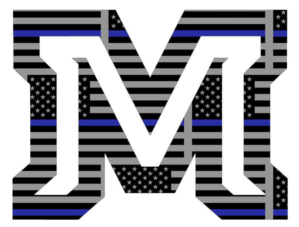 Montana State Bobcats M Logo Thin Blue Line American Flag Premium DieCut Vinyl Decal PICK SIZE