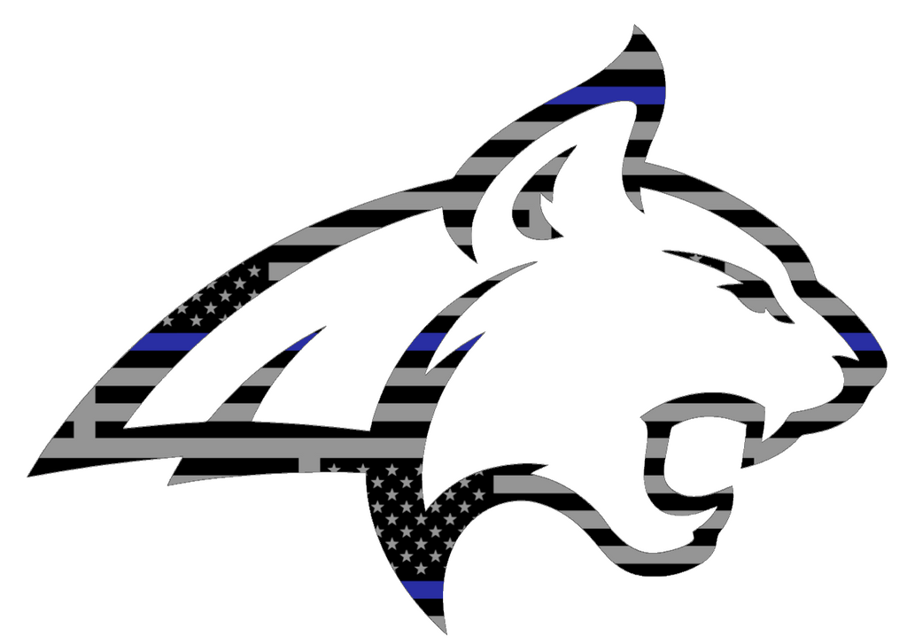 Montana State Bobcats Team Logo Thin Blue Line American Flag Premium DieCut Vinyl Decal PICK SIZE