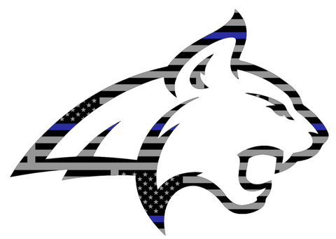 Montana State Bobcats Team Logo Thin Blue Line American Flag Premium DieCut Vinyl Decal PICK SIZE
