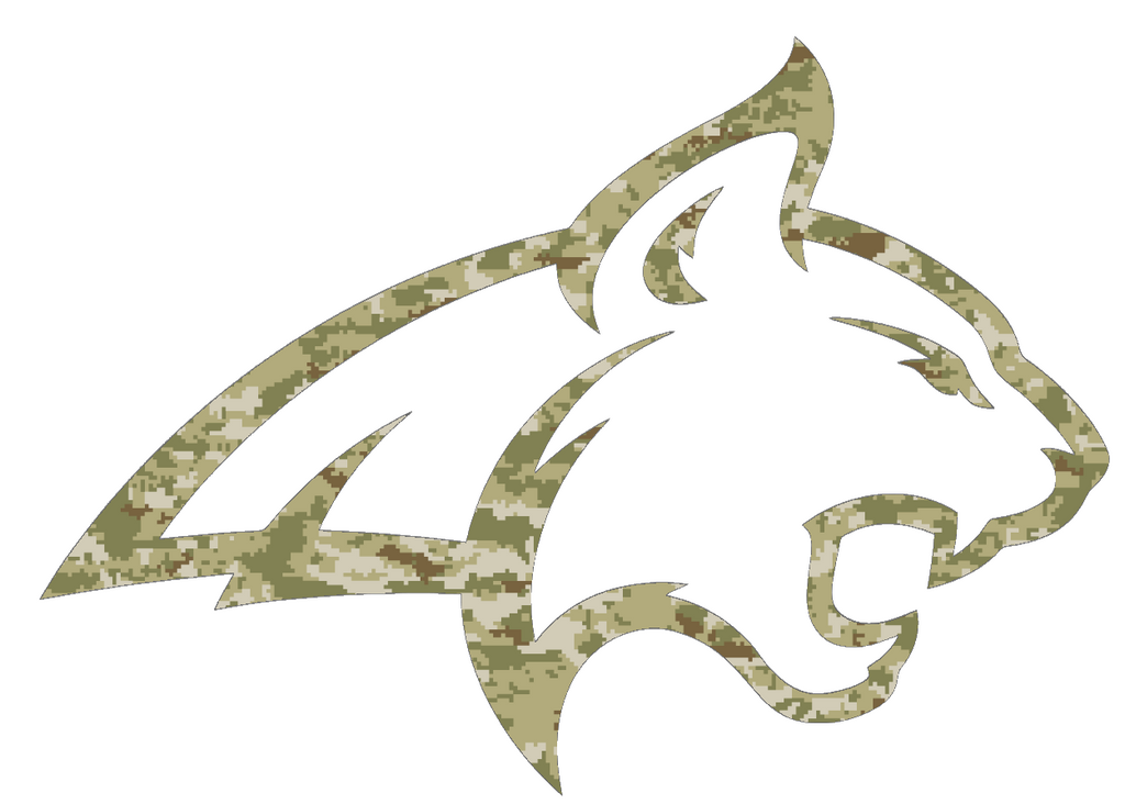 Montana State Bobcats Team Logo Salute to Service Camouflage Camo Vinyl Decal PICK SIZE