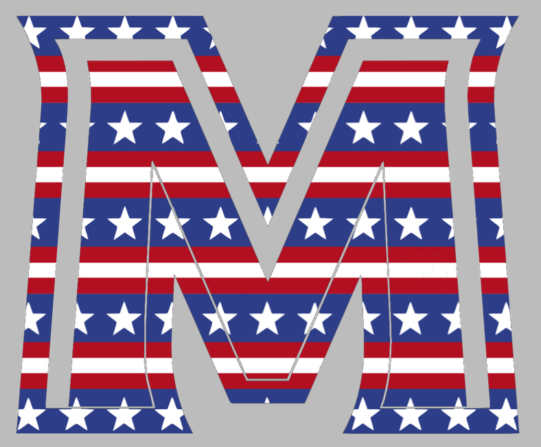 Murray State Racers M Logo Stars & Stripes USA American Flag Vinyl Decal PICK SIZE