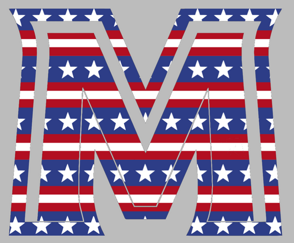 Murray State Racers M Logo Stars & Stripes USA American Flag Vinyl Decal PICK SIZE