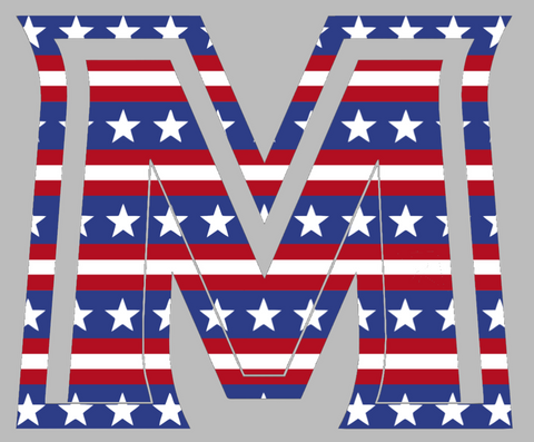 Murray State Racers M Logo Stars & Stripes USA American Flag Vinyl Decal PICK SIZE