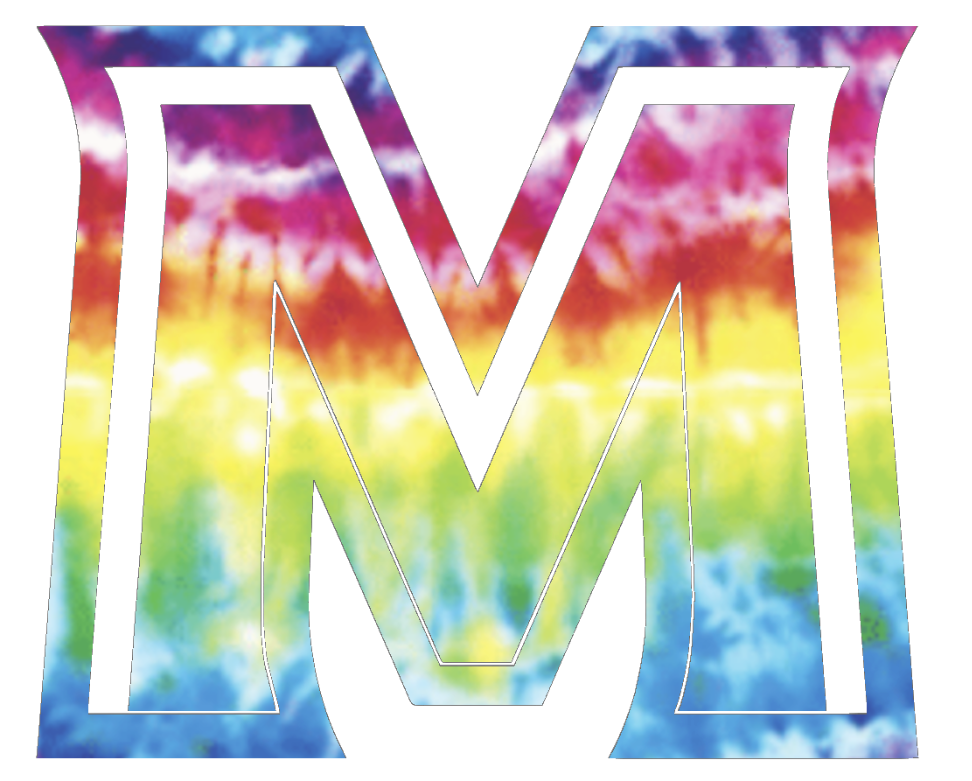 Murray State Racers M Logo Crucial Catch Cancer Tie Dye Vinyl Decal PICK SIZE