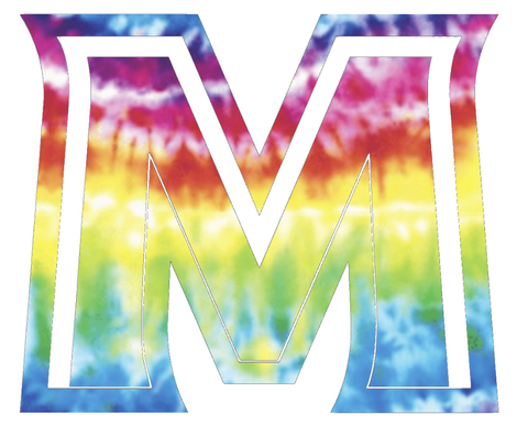 Murray State Racers M Logo Crucial Catch Cancer Tie Dye Vinyl Decal PICK SIZE