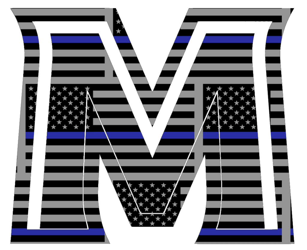 Murray State Racers M Logo Thin Blue Line American Flag Premium DieCut Vinyl Decal PICK SIZE