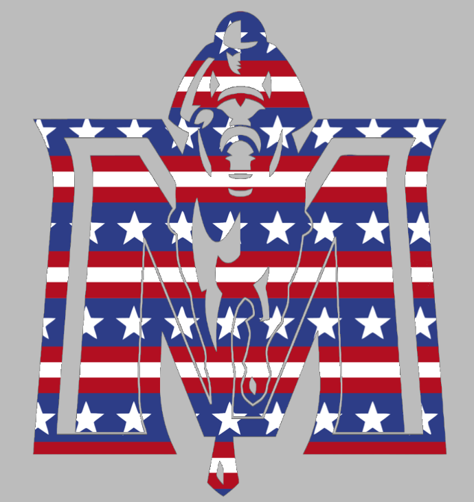 Murray State Racers Team Logo Stars & Stripes USA American Flag Vinyl Decal PICK SIZE