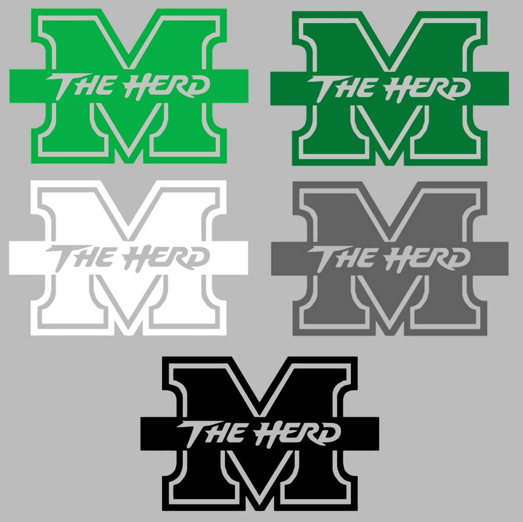 Marshall Thundering Herd Team Logo Premium DieCut Vinyl Decal PICK COLOR & SIZE