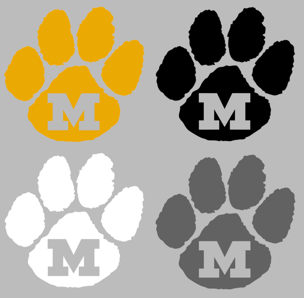 Missouri Tigers Paw Print Logo Premium DieCut Vinyl Decal PICK COLOR & SIZE