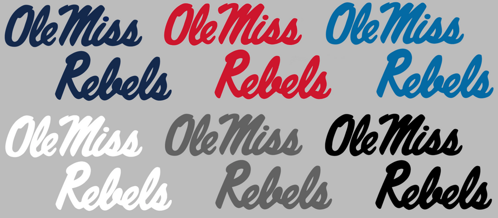 Ole Miss Mississippi Rebels Team Name Logo Premium DieCut Vinyl Decal PICK COLOR & SIZE