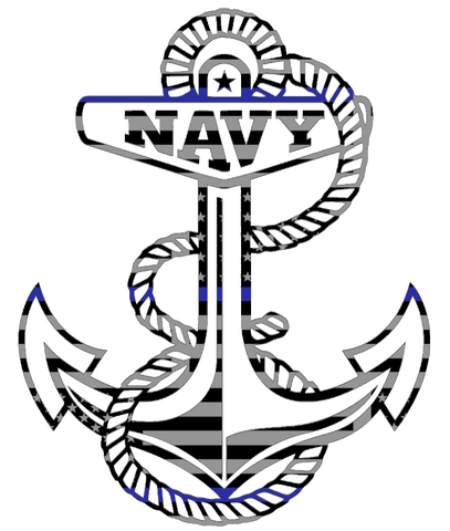 Navy Midshipmen Anchor Logo Thin Blue Line American Flag Premium DieCut Vinyl Decal PICK SIZE