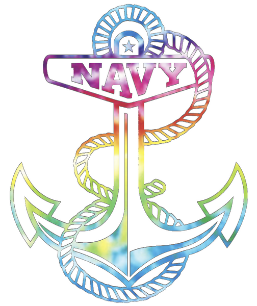 Navy Midshipmen Anchor Logo Crucial Catch Cancer Tie Dye Vinyl Decal PICK SIZE