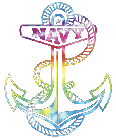 Navy Midshipmen Anchor Logo Crucial Catch Cancer Tie Dye Vinyl Decal PICK SIZE