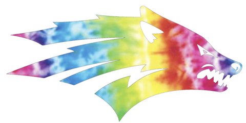 Nevada Wolf Pack Team Logo Crucial Catch Cancer Tie Dye Vinyl Decal PICK SIZE