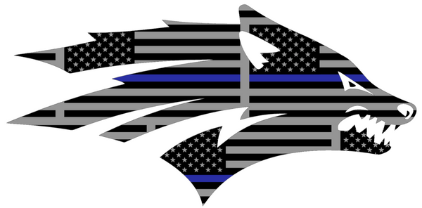 Nevada Wolf Pack Team Logo Thin Blue Line American Flag Premium DieCut Vinyl Decal PICK SIZE