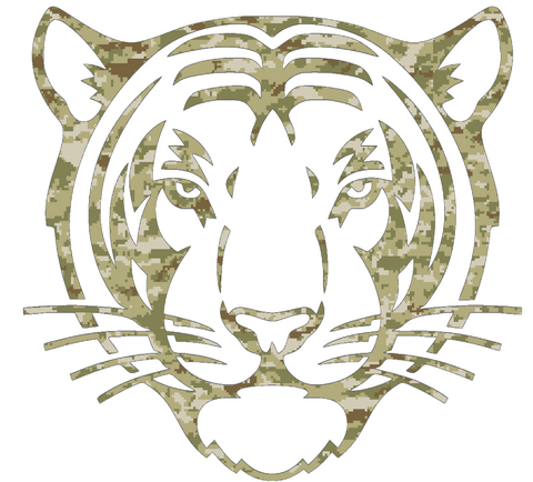 Princeton Tigers Mascot Logo Salute to Service Camouflage Camo Vinyl Decal PICK SIZE