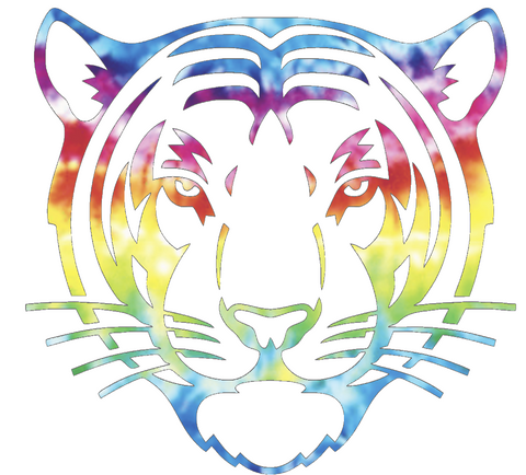 Princeton Tigers Mascot Logo Crucial Catch Cancer Tie Dye Vinyl Decal PICK SIZE