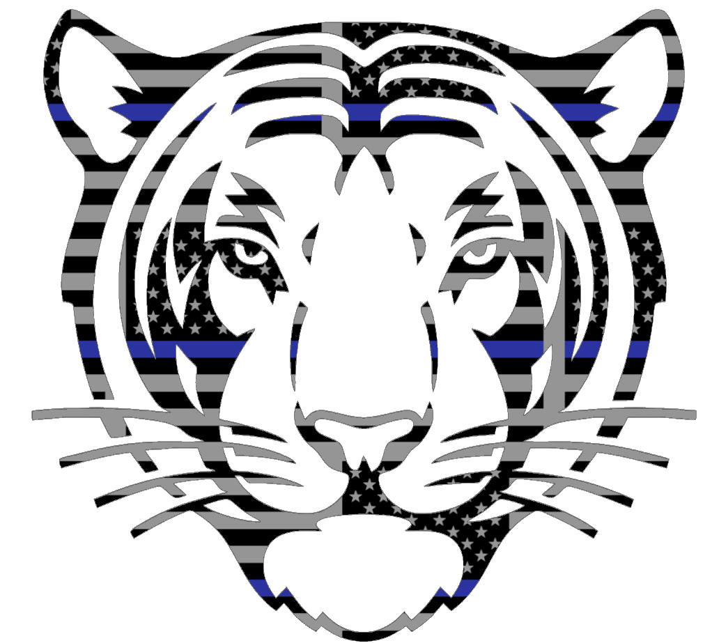Princeton Tigers Mascot Logo Thin Blue Line American Flag Premium DieCut Vinyl Decal PICK SIZE