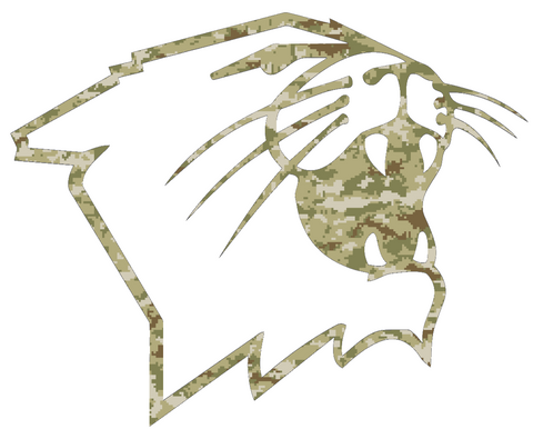 Northwestern Wildcats Mascot Logo Salute to Service Camouflage Camo Vinyl Decal PICK SIZE