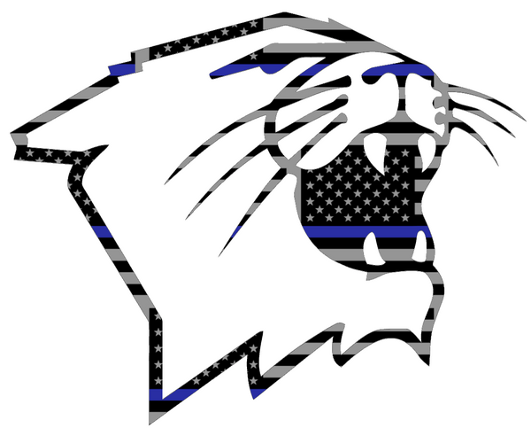 Northwestern Wildcats Mascot Logo Thin Blue Line American Flag Premium DieCut Vinyl Decal PICK SIZE