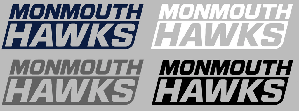 Monmouth Hawks Team Name Logo Premium DieCut Vinyl Decal PICK COLOR & SIZE