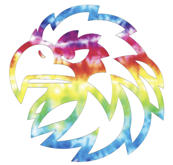 Monmouth Hawks Team Logo Crucial Catch Cancer Tie Dye Vinyl Decal PICK SIZE