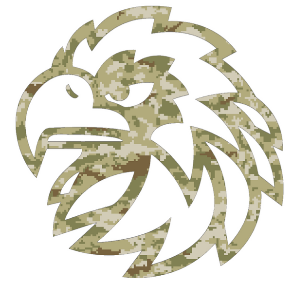 Monmouth Hawks Team Logo Salute to Service Camouflage Camo Vinyl Decal PICK SIZE