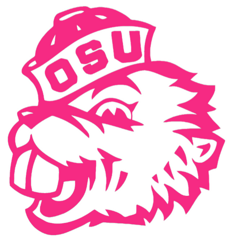 Oregon State Beavers HOT PINK Mascot Logo Premium DieCut Vinyl Decal PICK SIZE