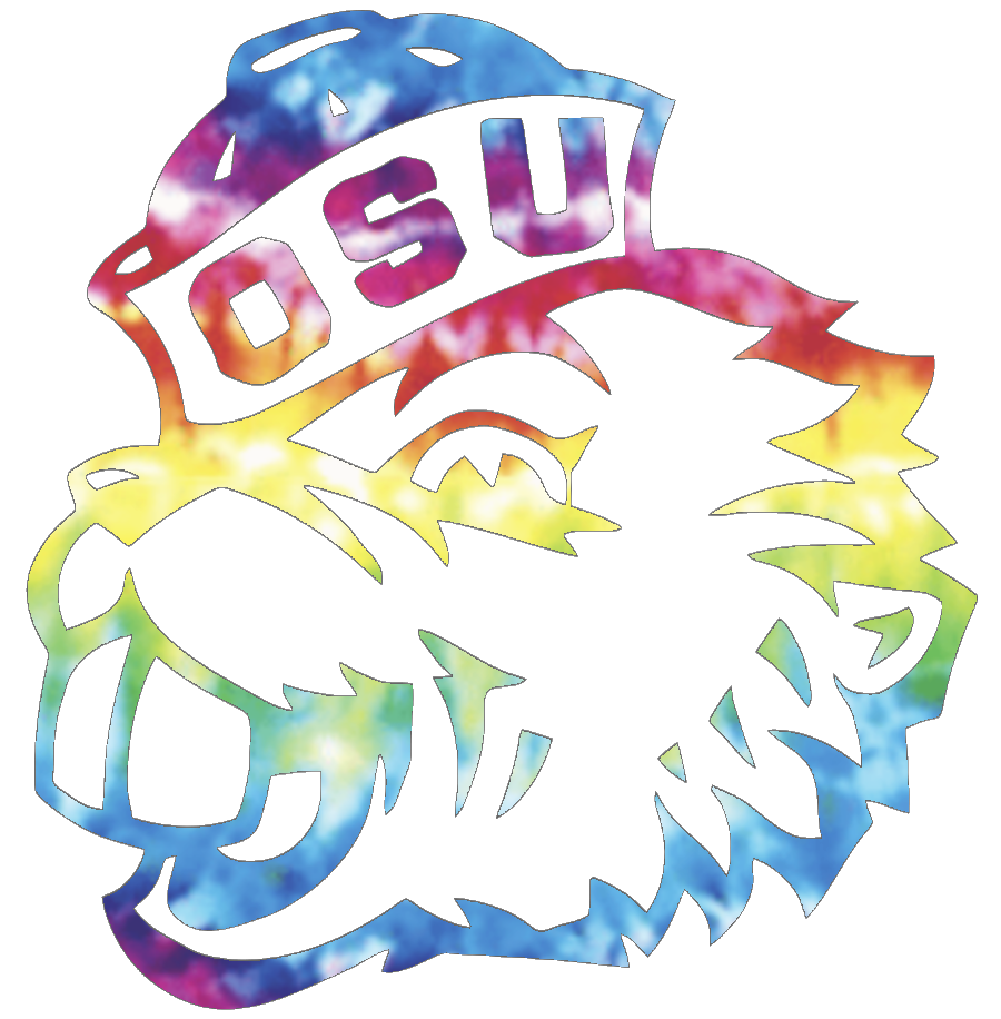 Oregon State Beavers Mascot Logo Crucial Catch Cancer Tie Dye Vinyl Decal PICK SIZE