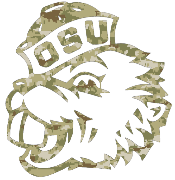 Oregon State Beavers Mascot Logo Salute to Service Camouflage Camo Vinyl Decal PICK SIZE