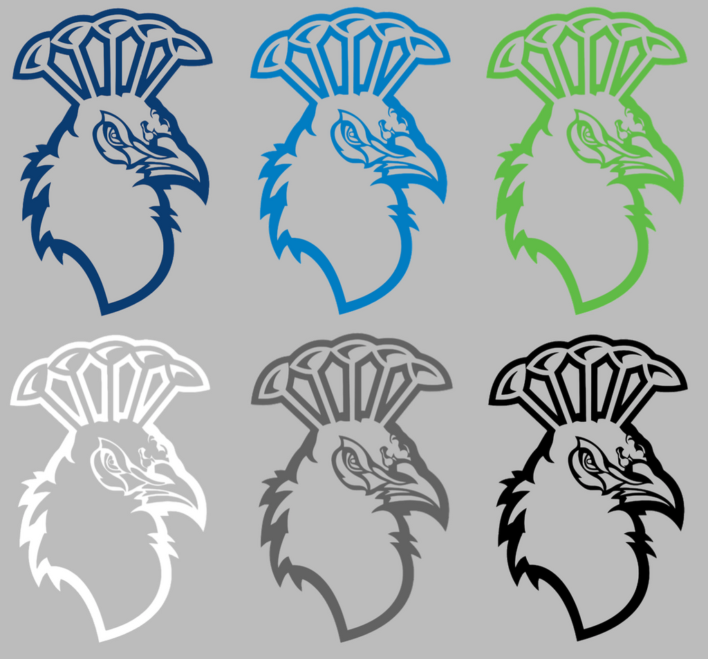 Saint Peters Peacocks Retro Throwback Logo Premium DieCut Vinyl Decal PICK COLOR & SIZE