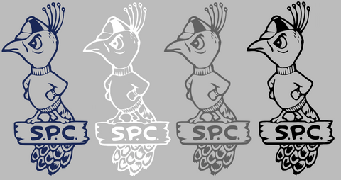 Saint Peters Peacocks Retro Throwback Logo Premium DieCut Vinyl Decal PICK COLOR & SIZE