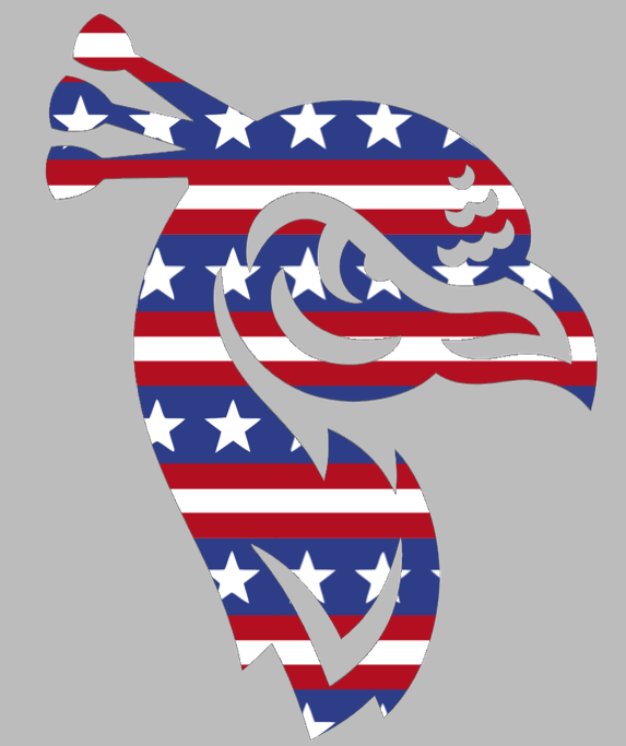 Saint Peters Peacocks Team Logo Stars & Stripes USA American Flag Vinyl Decal PICK SIZE