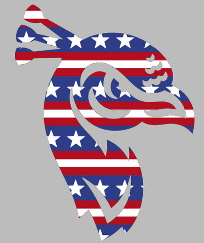 Saint Peters Peacocks Team Logo Stars & Stripes USA American Flag Vinyl Decal PICK SIZE