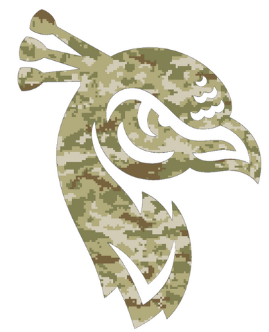 Saint Peters Peacocks Team Logo Salute to Service Camouflage Camo Vinyl Decal PICK SIZE
