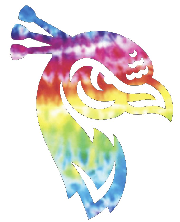 Saint Peters Peacocks Team Logo Crucial Catch Cancer Tie Dye Vinyl Decal PICK SIZE