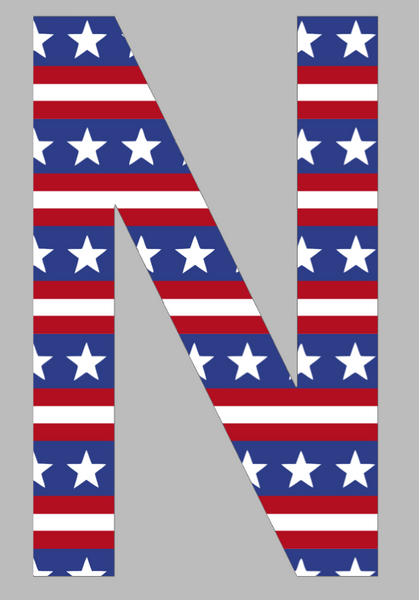 Nebraska Cornhuskers Alternate N Logo Stars & Stripes USA American Flag Vinyl Decal PICK SIZE