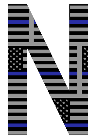 Nebraska Cornhuskers Alternate N Logo Thin Blue Line American Flag Premium DieCut Vinyl Decal PICK SIZE