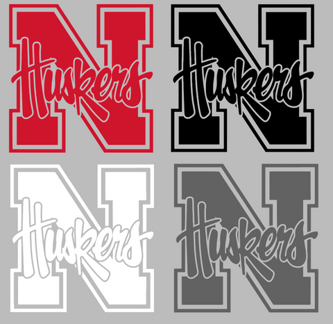 Nebraska Cornhuskers Retro Throwback Logo Premium DieCut Vinyl Decal PICK COLOR & SIZE