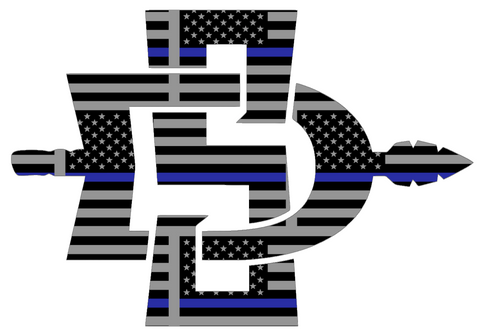 San Diego State Aztecs Team Logo Thin Blue Line American Flag Premium DieCut Vinyl Decal PICK SIZE