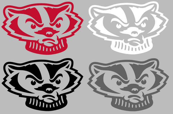 Wisconsin Badgers Bucky Mascot Head Logo Premium DieCut Vinyl Decal PICK COLOR & SIZE