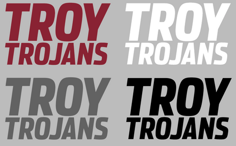 Troy Trojans Team Name Logo Premium DieCut Vinyl Decal PICK COLOR & SIZE