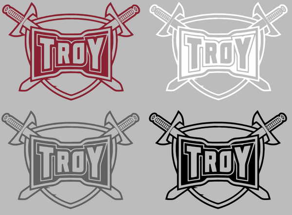 Troy Trojans Retro Throwback Logo Premium DieCut Vinyl Decal PICK COLOR & SIZE