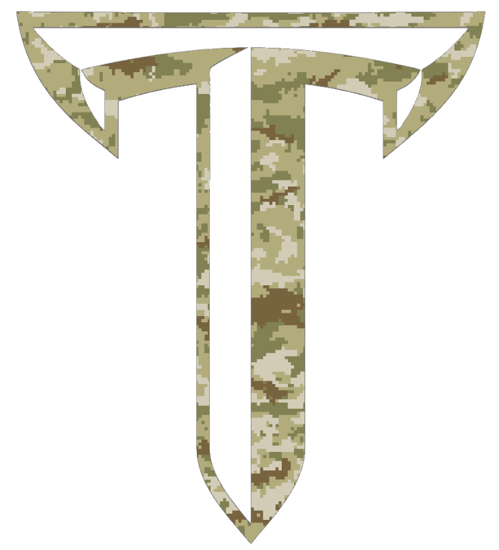 Troy Trojans Team Logo Salute to Service Camouflage Camo Vinyl Decal PICK SIZE