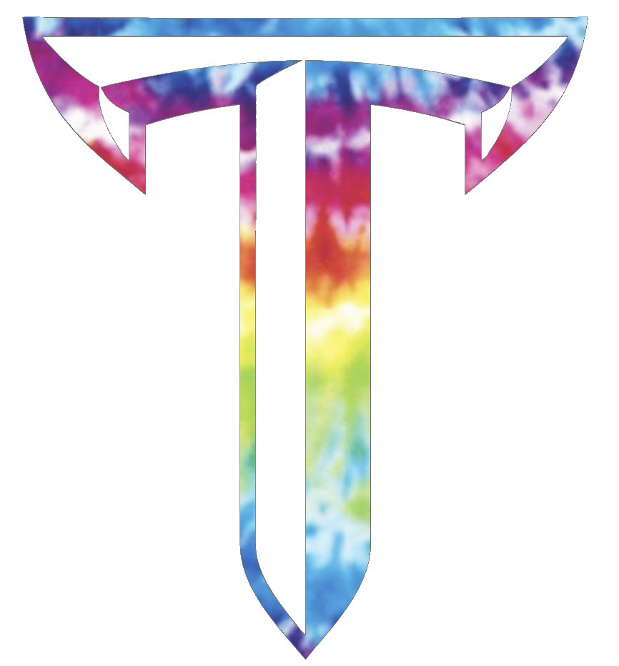 Troy Trojans Team Logo Crucial Catch Cancer Tie Dye Vinyl Decal PICK SIZE