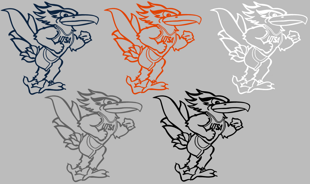 Texas San Antonio Roadrunners Retro Throwback Logo Premium DieCut Vinyl Decal PICK COLOR & SIZE