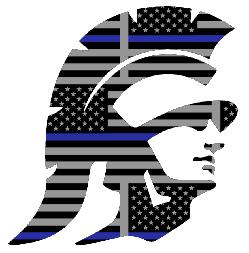 USC Southern California Trojans Alternate Logo Thin Blue Line American Flag Premium DieCut Vinyl Decal PICK SIZE