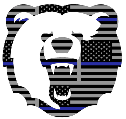 Morgan State Bears Team Logo Thin Blue Line American Flag Premium DieCut Vinyl Decal PICK SIZE