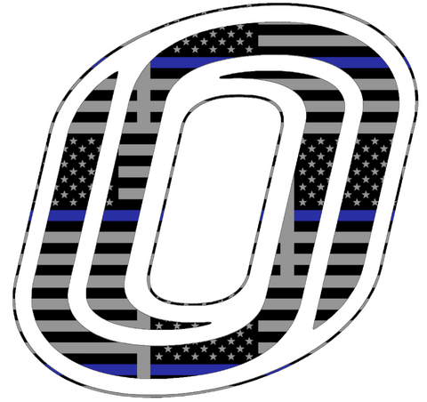 Nebraska Omaha Mavericks Team Logo Thin Blue Line American Flag Premium DieCut Vinyl Decal PICK SIZE